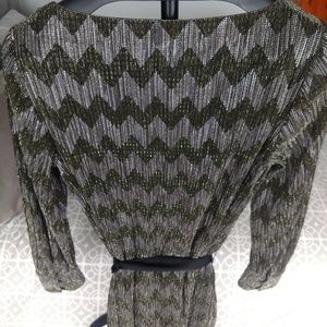 Metallic Chevron banana republic dress